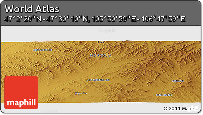 Physical Panoramic Map of the Area around 47° 16' 15" N, 106° 19' 29" E