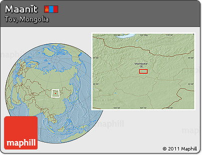 Savanna Style Location Map of Maanĭt, hill shading