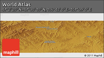 Physical Panoramic Map of the Area around 47° 16' 15" N, 107° 10' 30" E