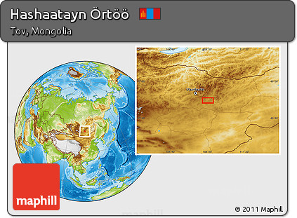Physical Location Map of Hashaatayn Örtöö