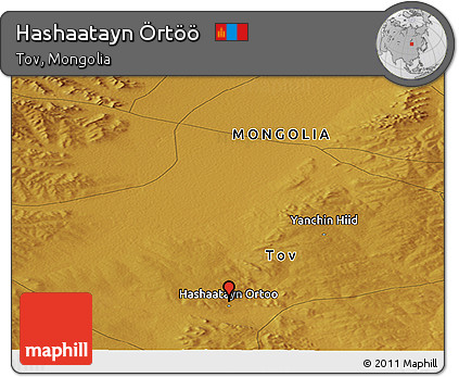 Physical Panoramic Map of Hashaatayn Örtöö