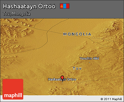 Physical Panoramic Map of Hashaatayn Örtöö