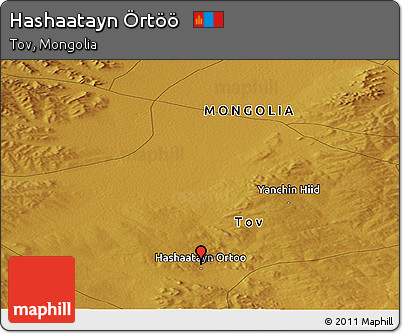 Physical Panoramic Map of Hashaatayn Örtöö