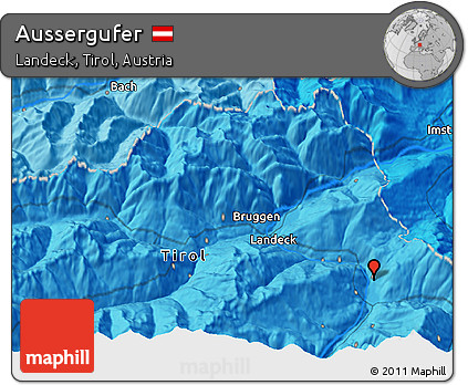 Political 3D Map of Aussergufer