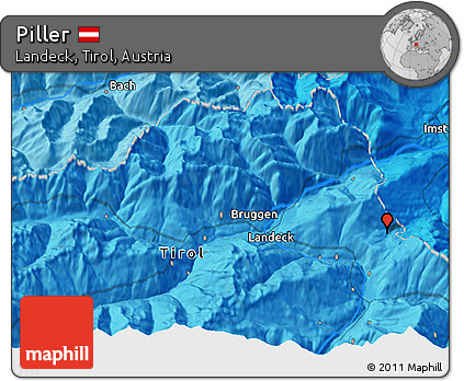 Political 3D Map of Piller