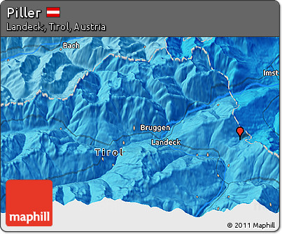 Political 3D Map of Piller