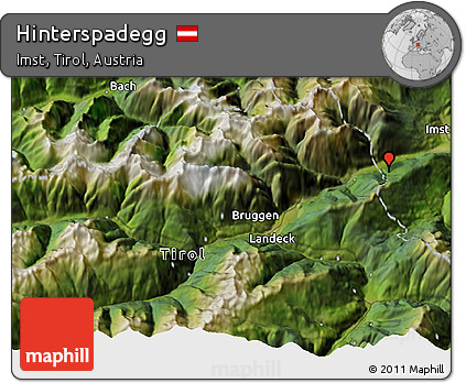Satellite 3D Map of Hinterspadegg