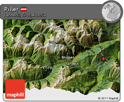 Satellite 3D Map of Piller