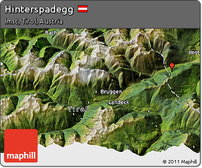 Satellite 3D Map of Hinterspadegg
