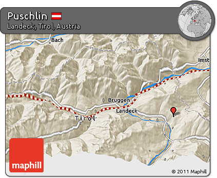 Shaded Relief 3D Map of Puschlin