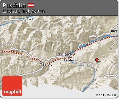 Shaded Relief 3D Map of Puschlin