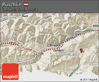 Shaded Relief 3D Map of Puschlin
