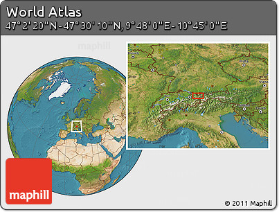 Satellite Location Map of the Area around 47° 16' 15" N, 10° 16' 30" E