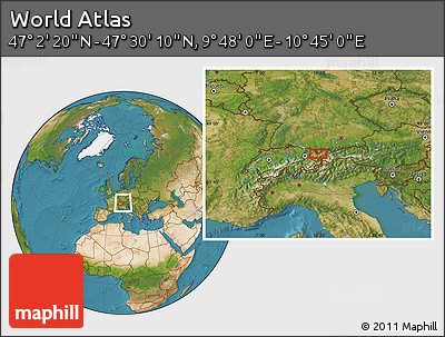 Satellite Location Map of the Area around 47° 16' 15" N, 10° 16' 30" E