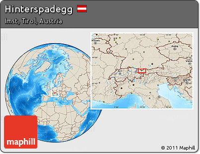Shaded Relief Location Map of Hinterspadegg