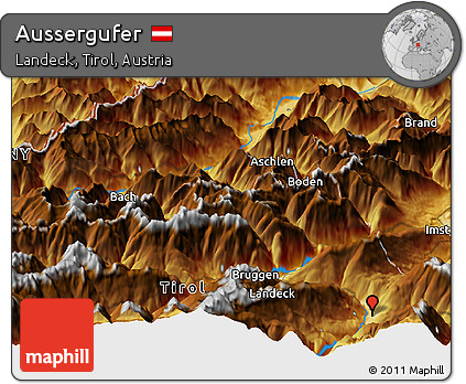 Physical Panoramic Map of Aussergufer