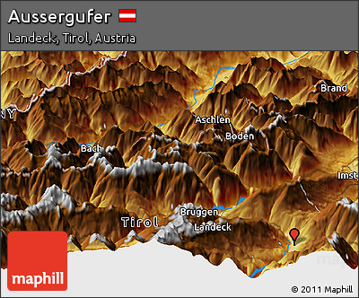 Physical Panoramic Map of Aussergufer