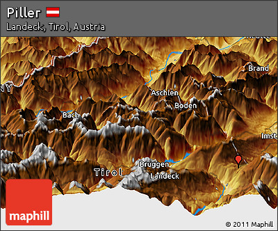 Physical Panoramic Map of Piller