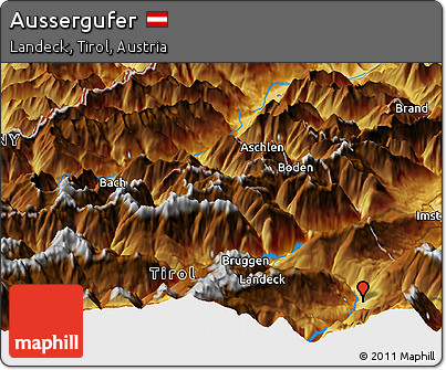 Physical Panoramic Map of Aussergufer