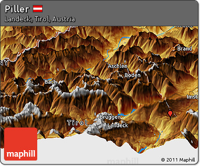 Physical Panoramic Map of Piller