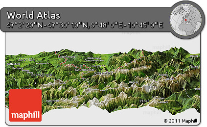 Satellite Panoramic Map of the Area around 47° 16' 15" N, 10° 16' 30" E