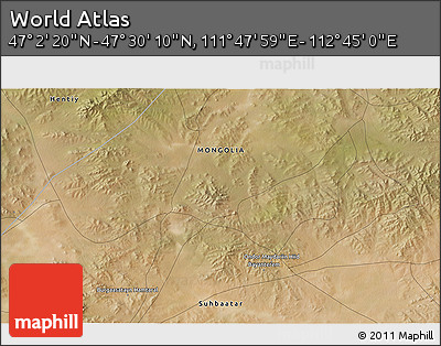 Satellite 3D Map of the Area around 47° 16' 15" N, 112° 16' 30" E
