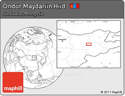 Blank Location Map of Öndör Maydariin Hiid