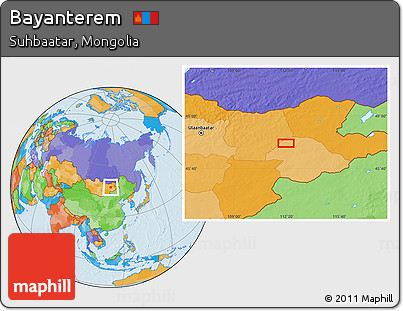 Political Location Map of Bayanterem