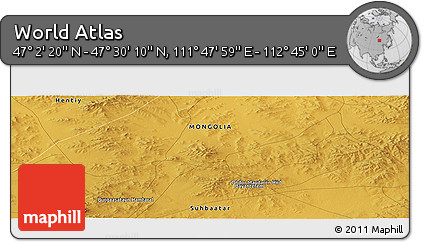 Physical Panoramic Map of the Area around 47° 16' 15" N, 112° 16' 30" E