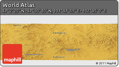 Physical Panoramic Map of the Area around 47° 16' 15" N, 112° 16' 30" E