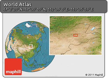 Satellite Location Map of the Area around 47° 16' 15" N, 113° 7' 30" E
