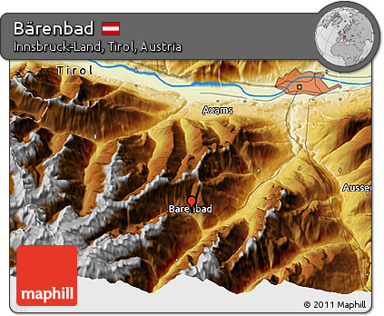 Physical 3D Map of Bärenbad