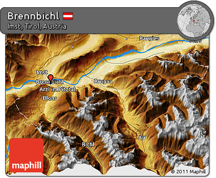 Physical 3D Map of Brennbichl