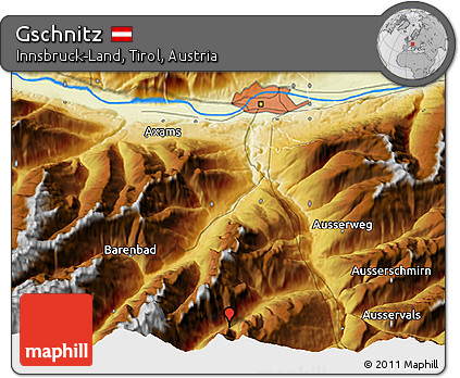 Physical 3D Map of Gschnitz