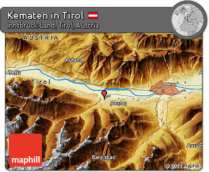 Physical 3D Map of Kematen In Tirol