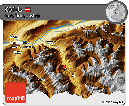 Physical 3D Map of Köfels