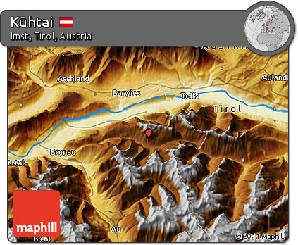 Physical 3D Map of Kühtai