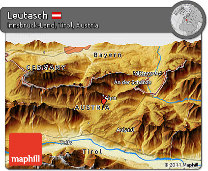 Physical 3D Map of Leutasch