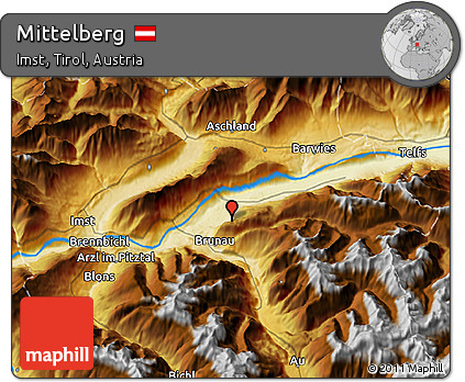 Physical 3D Map of Mittelberg