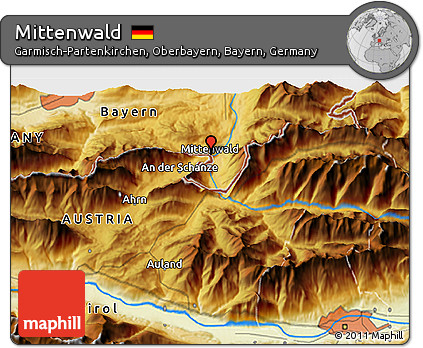 Physical 3D Map of Mittenwald