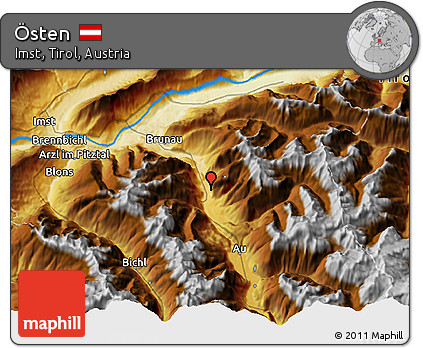 Physical 3D Map of Östen