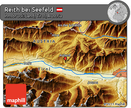 Physical 3D Map of Reith Bei Seefeld