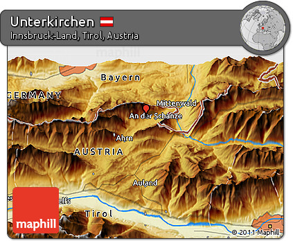 Physical 3D Map of Unterkirchen