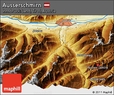Physical 3D Map of Ausserschmirn