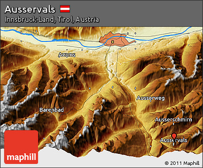 Physical 3D Map of Ausservals