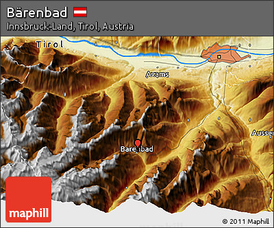 Physical 3D Map of Bärenbad