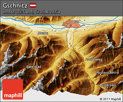 Physical 3D Map of Gschnitz
