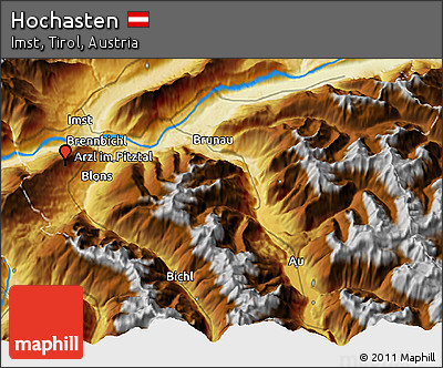 Physical 3D Map of Hochasten