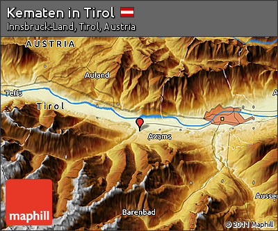 Physical 3D Map of Kematen In Tirol