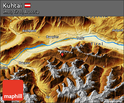 Physical 3D Map of Kühtai